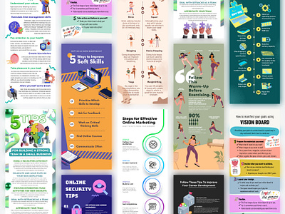 Modern Infographics from Various Clients branding canva design graphic design illustration infographics logo minimal typography vector