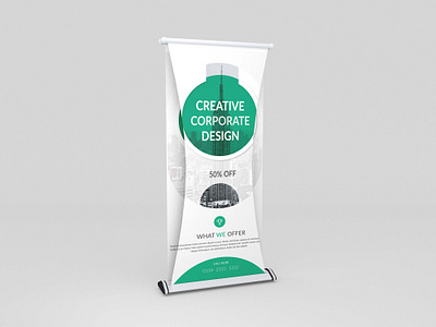 corporate roll up standee banner or x banner design layout design