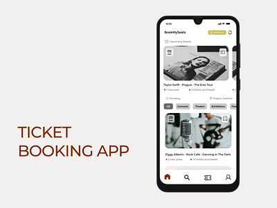 Ticket Booking App app branding design figma ticket ticket booking app ui