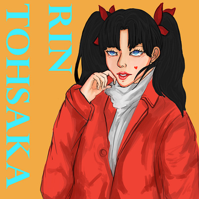 Rin Tohsaka art digital art digital drawing fanart graphic design illustration ilust