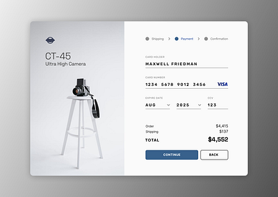 DailyUI #002 - Credit Card Checkout checkout dailyui payment ui ux