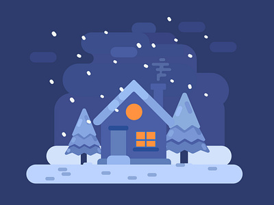 Winterfall 2d 2d illustration adobe design environment illustration night vector winter