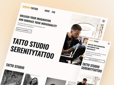 SerenityTattoo v1.0 - Tattoo Studio UI Kit 2023 design resources figma inspiration landing page studio tattoo tattoo ui template ui ui kit unityle unityle.com