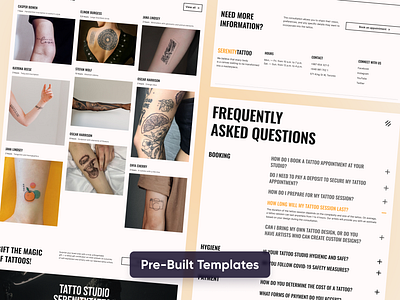 Tattoo Studio Template & UI Kit 2023 design resources figma inspiration landing page studio tattoo tattoo ui template ui ui kit unityle unityle.com