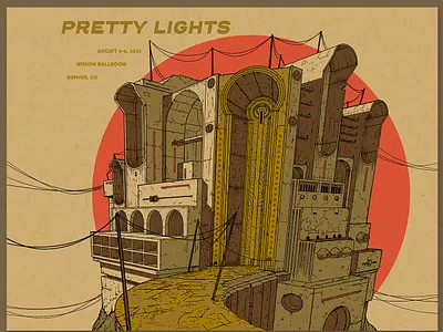 Pretty Lights - Denver & Dillon crystal electronic foil gig gold poster pretty lights sci fi screen print temple