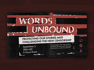 Words Unbound advertising branding censor censored censorship event free speech marketing poster series speech words