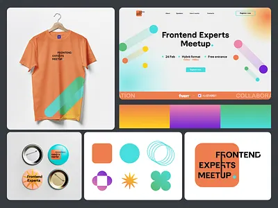Tech meetup conference branding and landing page design brand book branding design graphic design illustration landing page logo product design ui ux vector webflow