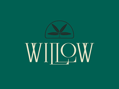 willow logo — unused branding classic design leaf logo logo natural typography willow