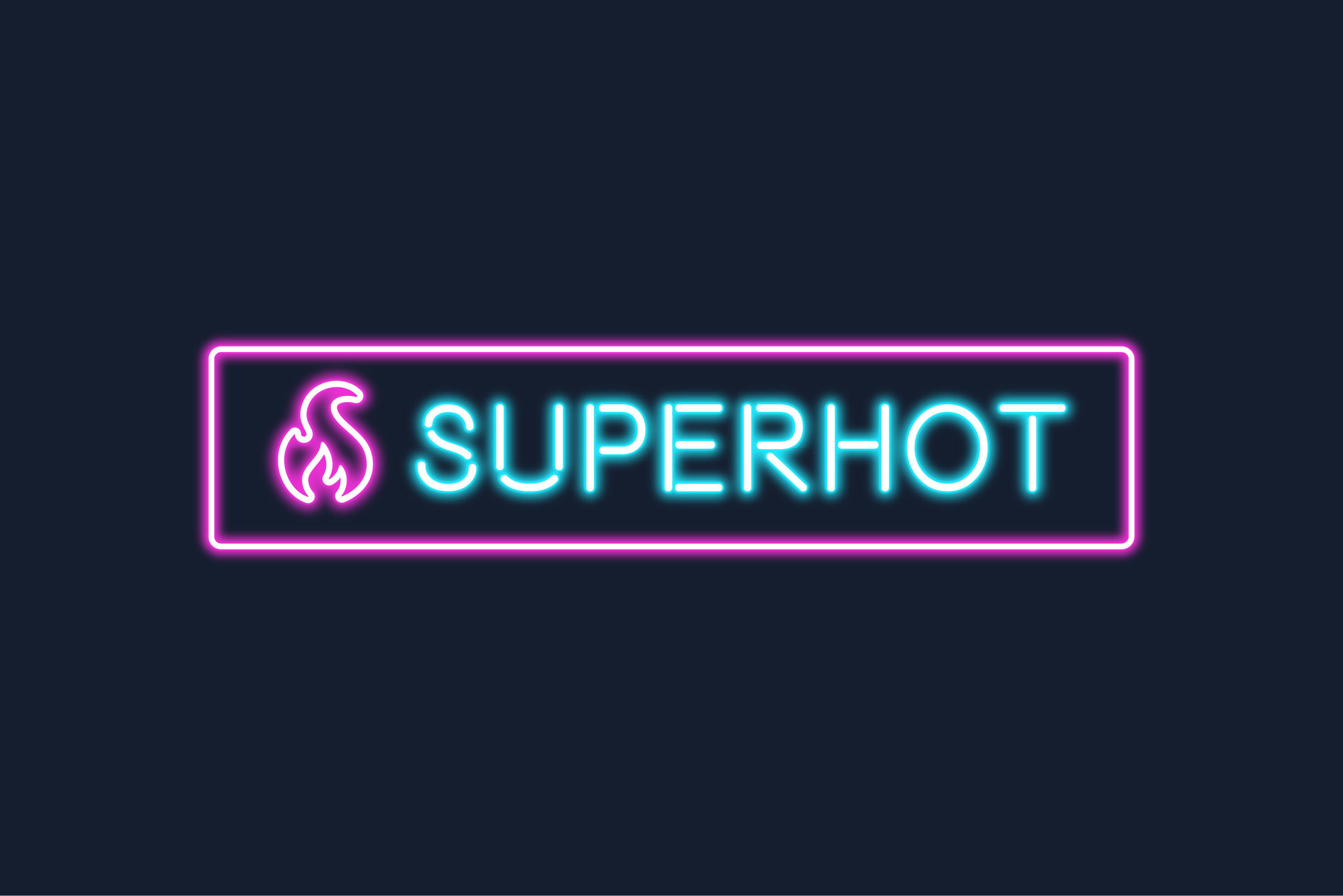 Superhot - Neon Flame Logo Final abstract fire fire logo flame flame logo hot hot logo letter letters logo logo design modern neon neon flame neon logo neon sign