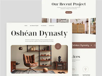 Oshéan Dynasty - Home Decoration Landing Page chair decoration furniture home home decoration web interior website kitchen landing page responsive website table ui design ux design web app website