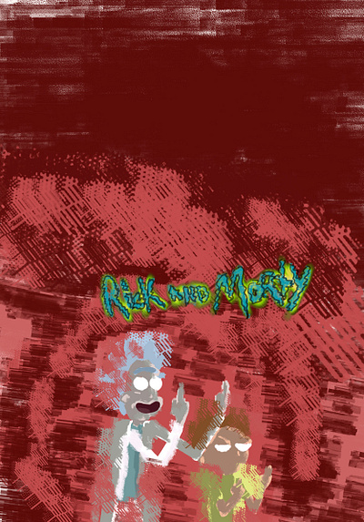 Rick and Morty cartoon design drawing illustration procreate