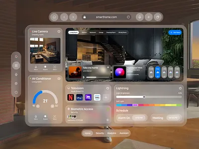 Vision Pro Experience Interface Design: Smart Home apple apple vision pro figma interface design smart home ui uiux user experience ux vision pro