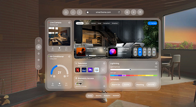 Vision Pro Experience Interface Design: Smart Home apple apple vision pro figma interface design smart home ui uiux user experience ux vision pro