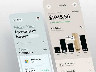 Finance Mobile App Design app design awe banking card investment mobile mobile app