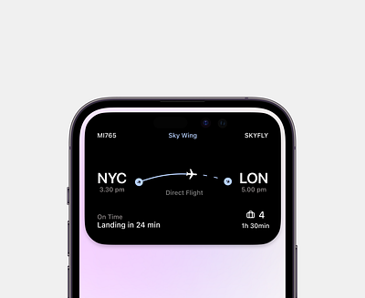 🧳 Flight App — Dynamic Island UI 2023 apple application design component design design detail design dynamic island interface ios iphone iphone 14 pro product design ui ux