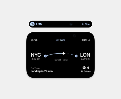 ✈️ Flight App Dynamic Island UI 2023 apple application design component design design detail design dynamic island interface ios iphone iphone 14 pro product design ui ux