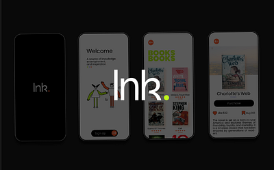 Ink Book Store Brand Identity app branding design graphic design illustration logo typography ui ux vector