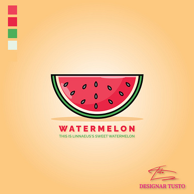 Watermelon Logo branding graphic design logo tusto design watermelon logo
