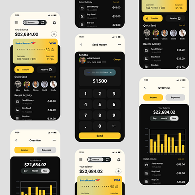 RETOUCHED BANK APP bank app iinterface interaction design ui