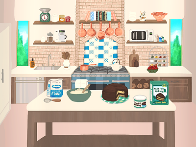 Kitchen Illustration digital illustration digital painting illustration interior illustration kitchen