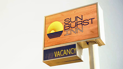 Sun Burst Inn Logo | Hotel Sign Application animation beach branding graphic design hospitality hotel identity logo logo design motion graphics resort tourism travel