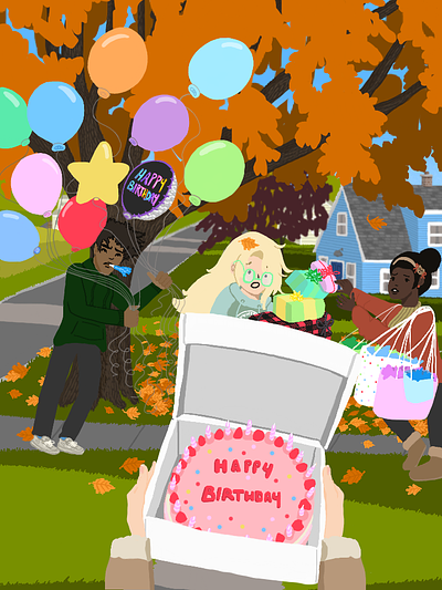 Birthday Illustration birthday card digital illustration digital painting greeting card illustration