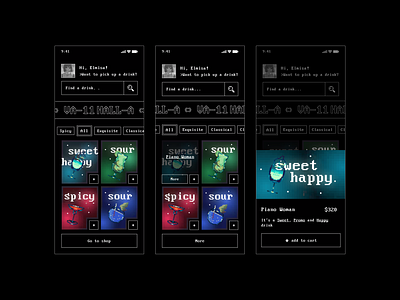 Va-11 Hall-a UI app design app design game mobile app ui
