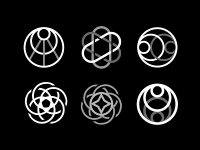 Circular Logo Mark Concepts black branding bw circle circular concept design designer element folio geometric graphic design icon intwine logo mark spin tech vector weave
