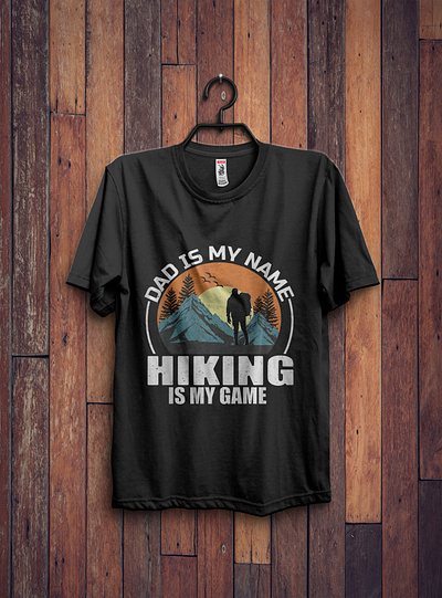 This is my hiking t-shirt design. Mountain illustration, outdoor illustration