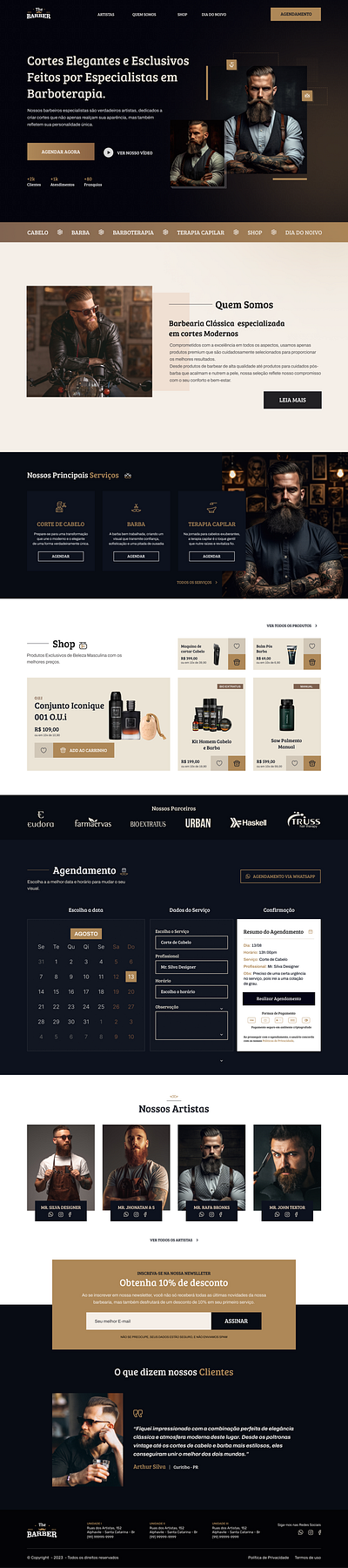 Site One Page - The Barber barber frontend illustration ui ui design ux web