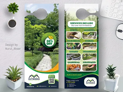 Out Work Garden Landscape Door Hanger garden door hanger landscape door hanger landscape flyer