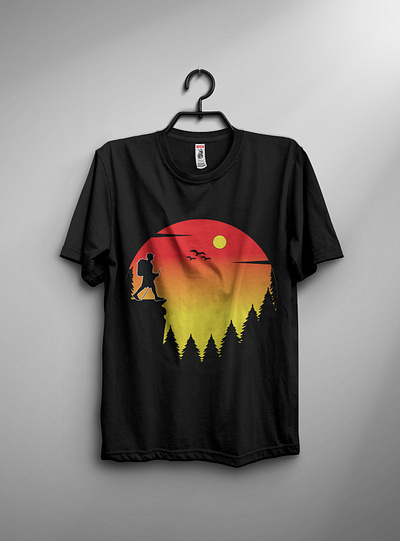 This is my hiking t-shirt design. Mountain illustration, outdoor illustration