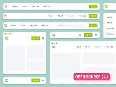 Responsive Navigation Bars bars clean design free github menu minimal nav navbar navbars navigation navigation bar navigation bars navs open source responsive design ui design user interface ux design web