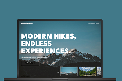 Hero Section Exploration - Wanderlust Adventures adventure bold typography creative direction design hero section hiking ui visual visual design web design