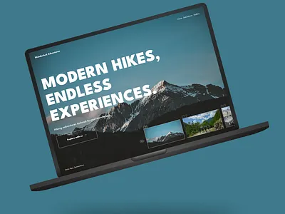 Hero Section Exploration - Wanderlust Adventures adventure bold font creative direction design hero section hiking mountains photography ui visual visual design web design