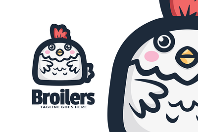 Broilers animal branding cute mascot design graphic design illustration logo ui vector