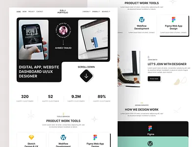 Personal Portfolio Landing Page ahmed tamjid clean clean web experience expert landing page minimal personal personal portfolio personal website portfolio ui ui design ui website web website