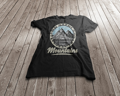 Mountains t-shirt design type