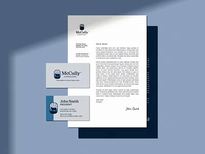 McCully Consulting™ Stationary branding business cards design graphic design letterhead logo print stationary vector