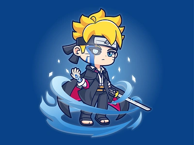 BORUTO TIME SKIP FAN ART👦🗡️🌀 actor anime boruto boruto time skip cartoon character cute eyes fight headband icon illustration japan logo mascot naruto series shippuden sword water