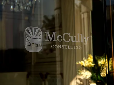 McCully Consulting™ Window Decal branding design display environmental graphic design large format logo print window