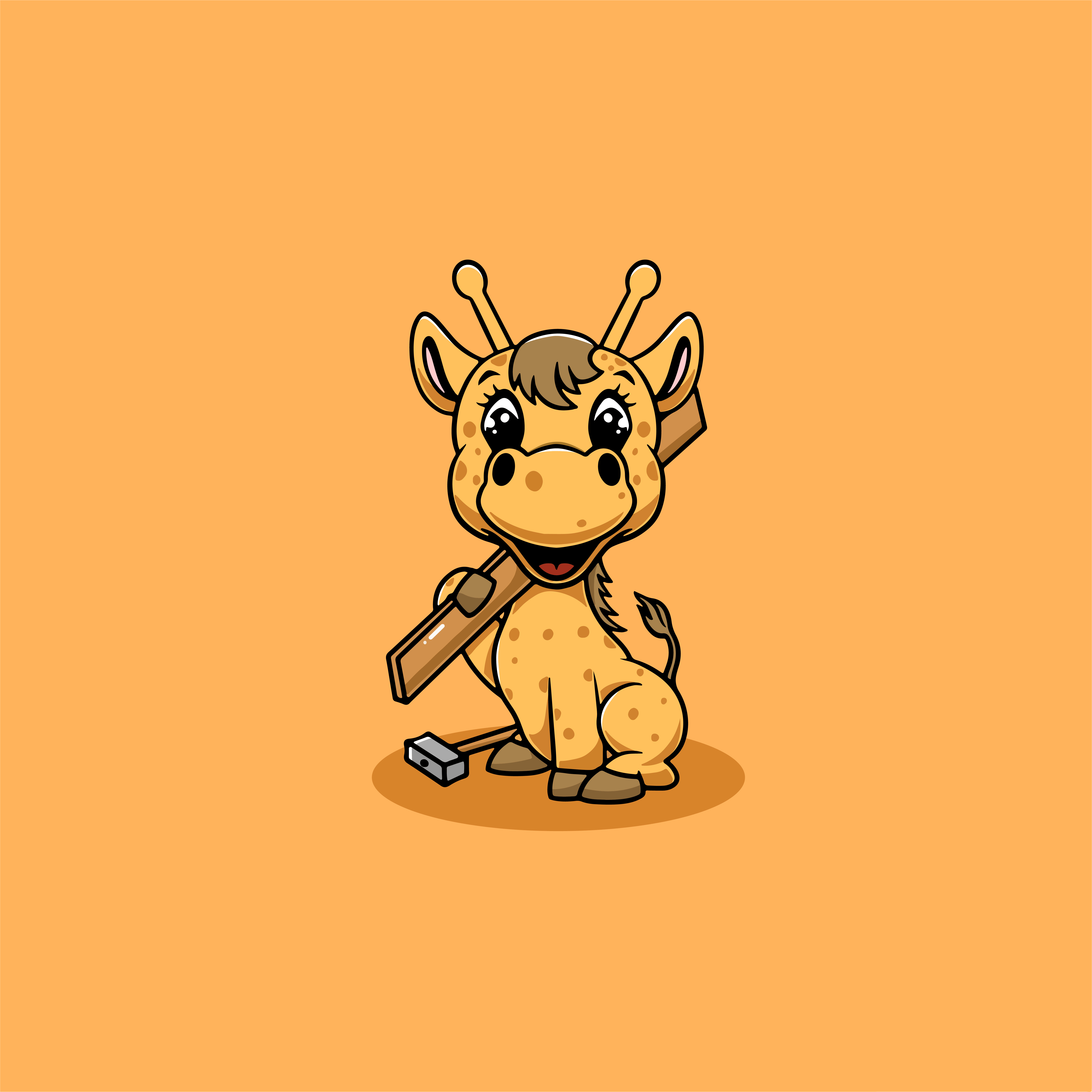 Cute Giraffe is a Carpenter Illustration branding character ui