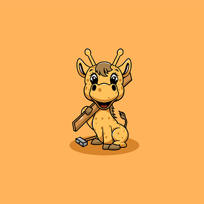 Cute Giraffe is a Carpenter Illustration branding character ui