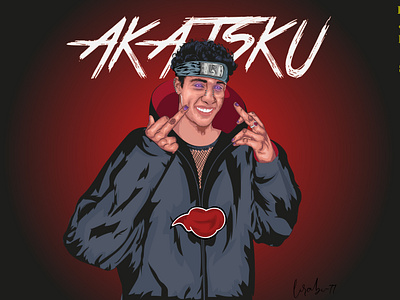 vector portrait akatsku adobe illustration akatsku anime art art work design digital drawing digtale art draw portrait drawing dribbble graphic design illustration logo naruto