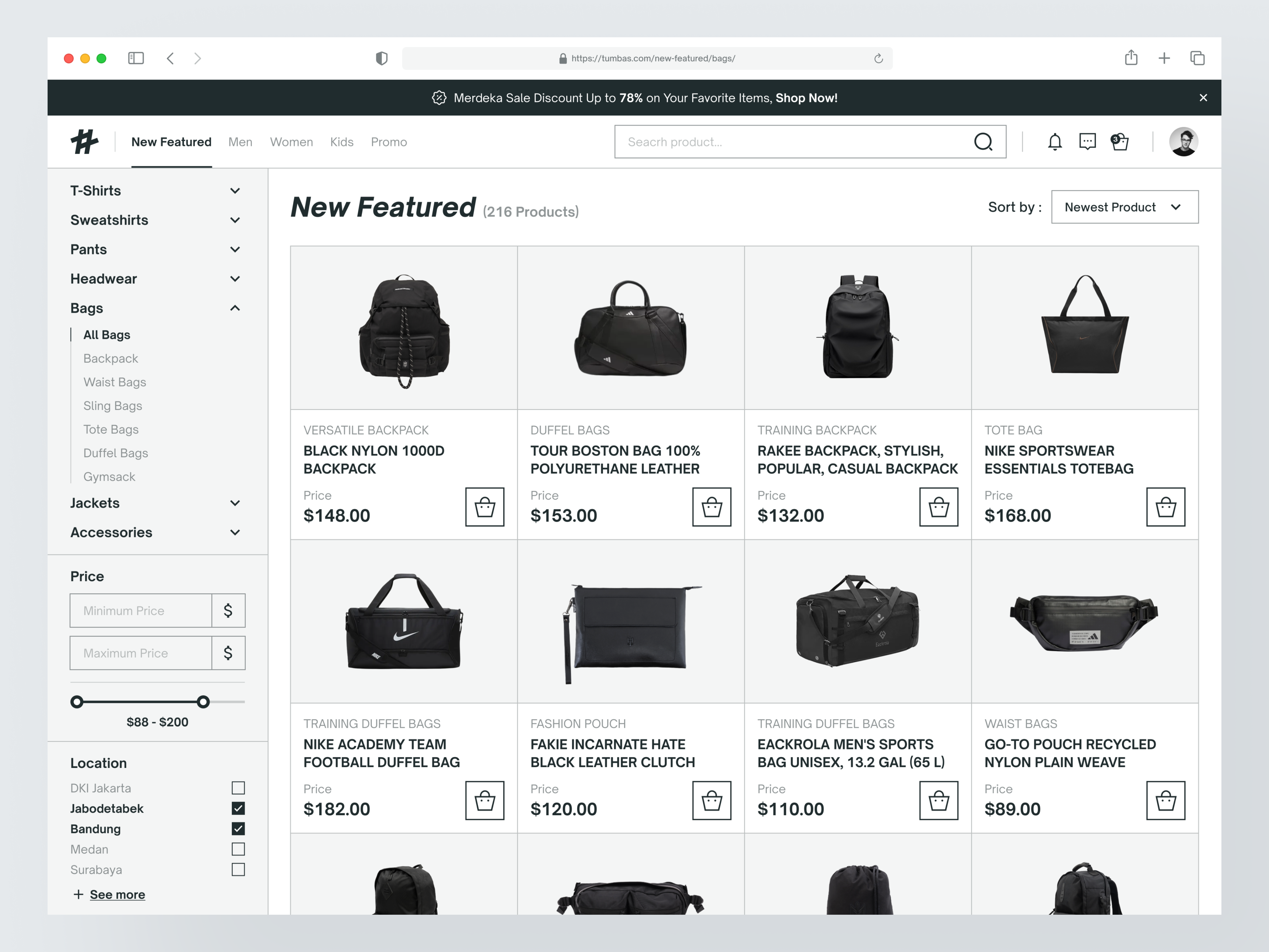 Tumbas - Fashion Ecommerce Platform bag buying cart clean clothing dashboard e commerce ecommerce fashion market marketplace online store p2p product design sell shop shopping store ui ux
