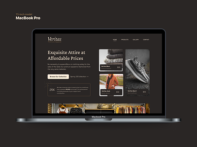 Veritas Premium Apparel Web Design apparel website dark theme website design digitalelegance logo premium apparel website ui uiux ux web design