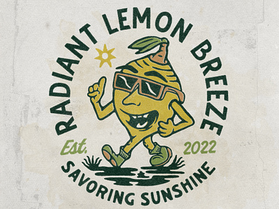 Radiant Lemon Breeze angonmangsa apparel badge badges brand branding character character design design fruit graphicdesign hand drawn illustration lemon logo merchandise outdoor squeeze sunshine tshirt