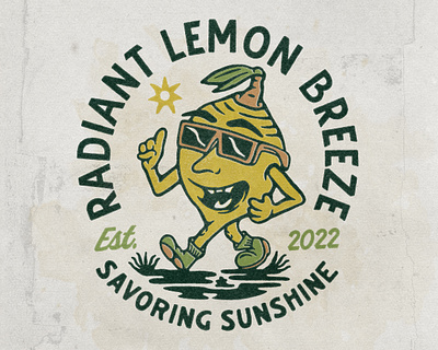 Radiant Lemon Breeze angonmangsa apparel badge badges brand branding character character design design fruit graphicdesign hand drawn illustration lemon logo merchandise outdoor squeeze sunshine tshirt