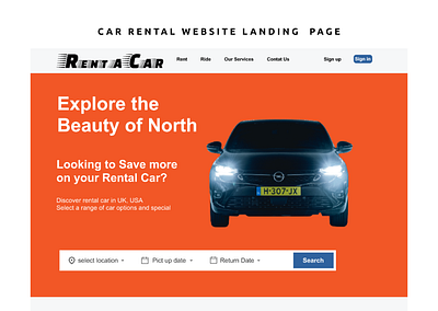 Car Rental Website (Landing Page) branding car rent car rental website design figma graphic design illustration illustrator landing page logo rent ui uxui web design website