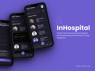 Inhospital - Patient Central Monitoring and Medical Record mobile app mobile design ui uiux ux